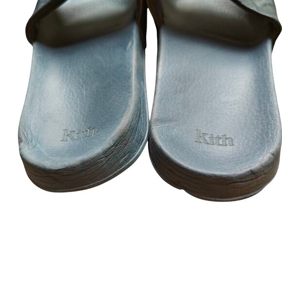 Kith Logo Slide Sandals Blue White Streetwear Slides Size 43 - Picture 4 of 4